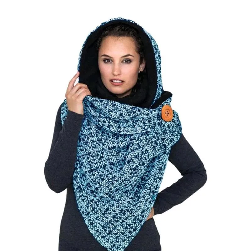 

Winter Scarf Fashion Women Warmer Bib Neck Printing Wrap Casual Button Shawls Scarves Soft Cotton Warm T2C4