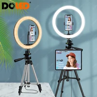 doled 12 led ring light with tripod stand tablet phone holder for photographic lighting photo studio zoom live stream selfie