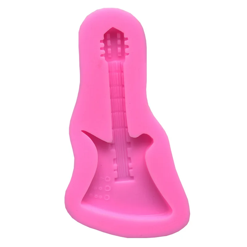 kuchen dekoration diy werkzeuge delicate elektrische gitarre hübsche 3d schokolade flüssigkeit silikon formen pastry mould jello pudding c13