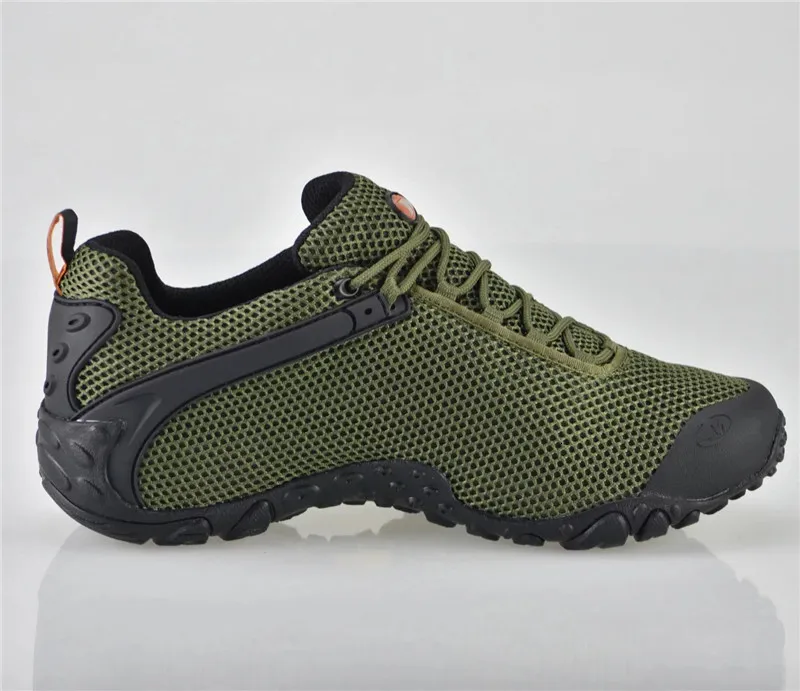 Мужская обувь для походов Merrell Армейская Обувь зеленого цвета с сетчатым верхом