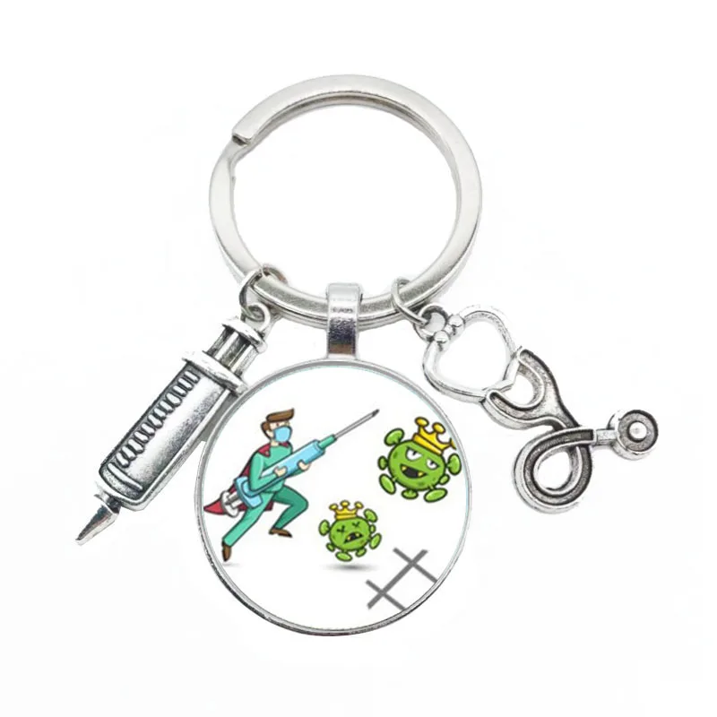 Милый медицинский брелок с любовным сердцем ангелом кольцо для ключей