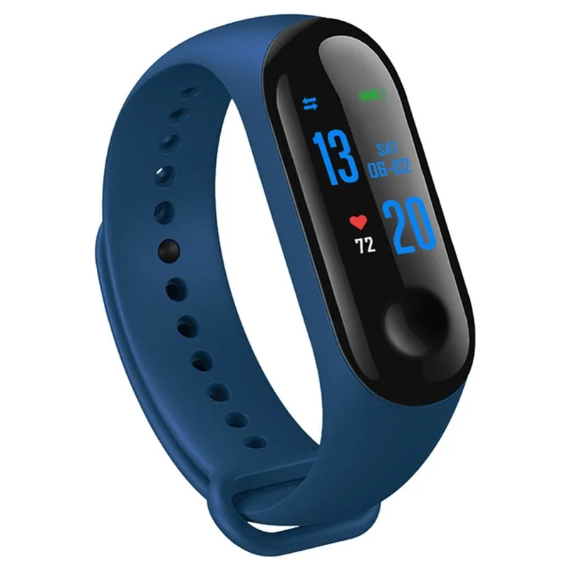 Blue M3 смарт-Браслет фитнес-трекер ремешок для умного браслета кровяное давление пульсометр водонепроницаемый Smartband PRO Здоровье Браслет - Цвет: Blue