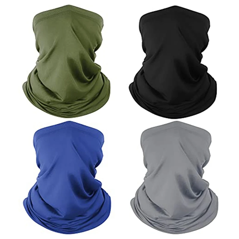 

4 Pack Neck Gaiter Breathable Bandana Mask for Outdoor Protection, Washable Reusable Mask for Men Women Cycling, Running