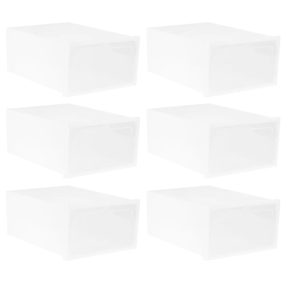 

12PCS Thicken Shoes Box Transparent Stackable Shoes Storage Box Shoe Container - Size (White)