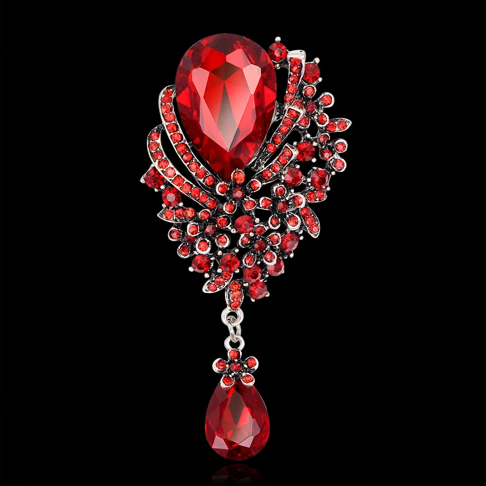 

Crystal Brooches for Dress Big Large Rhinestone Flower Collar Pin Coat Shirt Hat Accessories Women Femme Ladies Female Jewelry