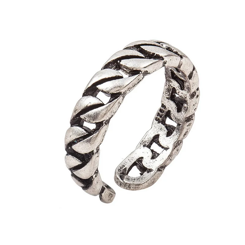 

Модное Открытое кольцо с цепочкой в форме полой, простое геометрическое витое кольцо для женщин, массивное кольцо, модные ювелирные изделия...