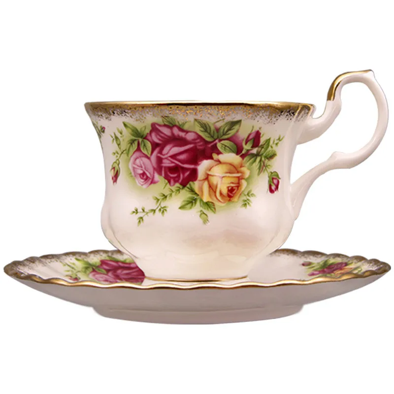Керамика Кофе Чай Молоко чашки и блюдца старой страны розы Тип кухонная посуда