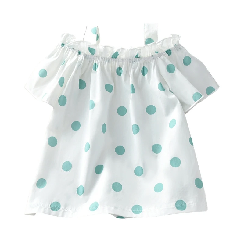Летние футболки с открытыми плечами для маленьких девочек одежда принцессы