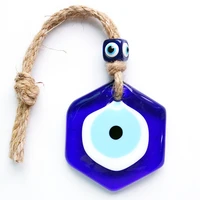 turkish blue evil eye charm car hanging pendant hexagon pendant car interior accessories craft decoration blessing protection