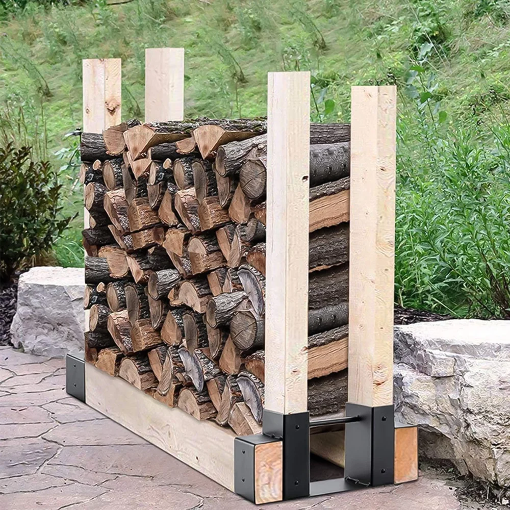 

1pc Firewood Storage Rack Durable Storage Bracket Fireplace Wood Storage Rack