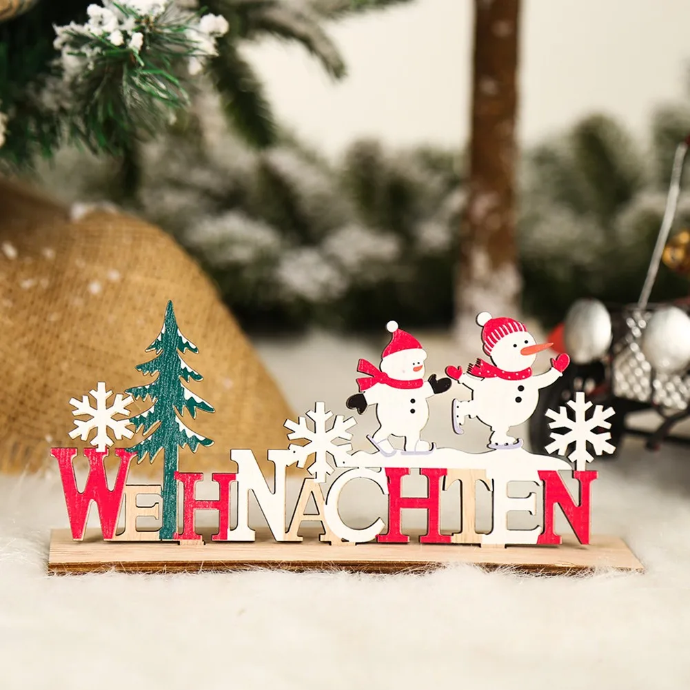 

Party Christmas Pendant Wooden Ornaments Santa Snowman Tree Trees Xmas