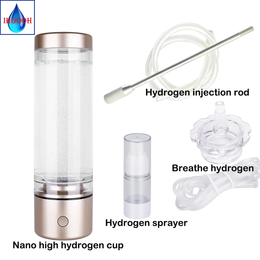 

Nano Cup High Hydrogen Water Generator Pure H2 Mini Ventilator Electrolysis Ionizer Anti-Aging 5000PPB Healthy Drinking Bottle