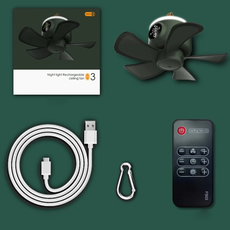 8000 мА/ч USB Перезаряжаемые дистанционного Управление сроки кемпинг вентилятор 4