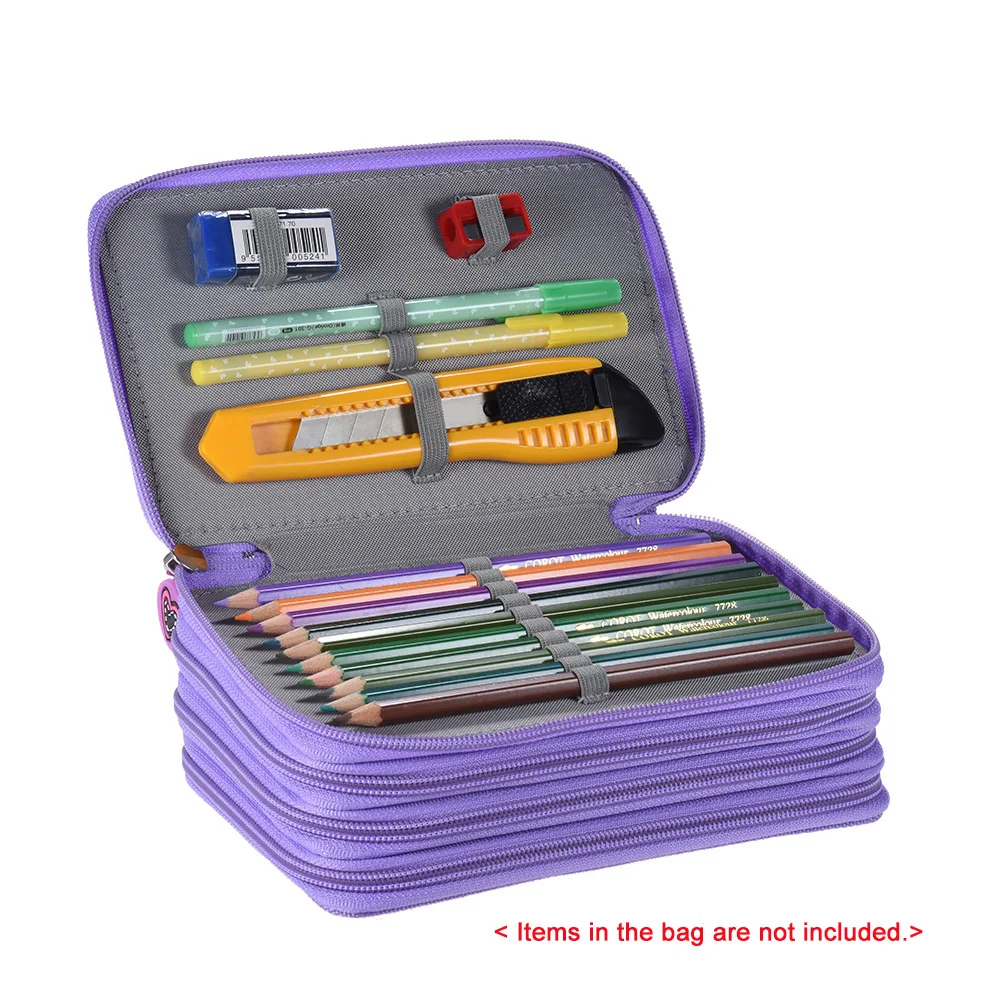 Многофункциональная вместительная косметическая сумка для карандашей и кистей