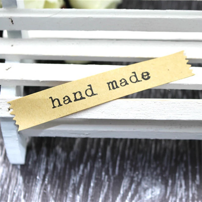 100 шт./лот ручной работы измельченная стильная крафт-бумага клейкая