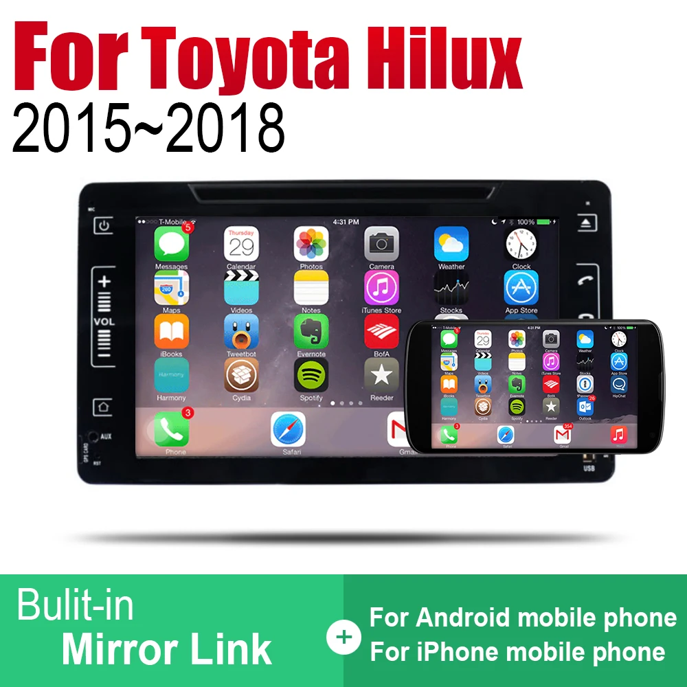Автомобильный радиоприемник ZaiXi Android стерео GPS навигация для Toyota Hilux 2015 ~ 2018 Bluetooth Wi