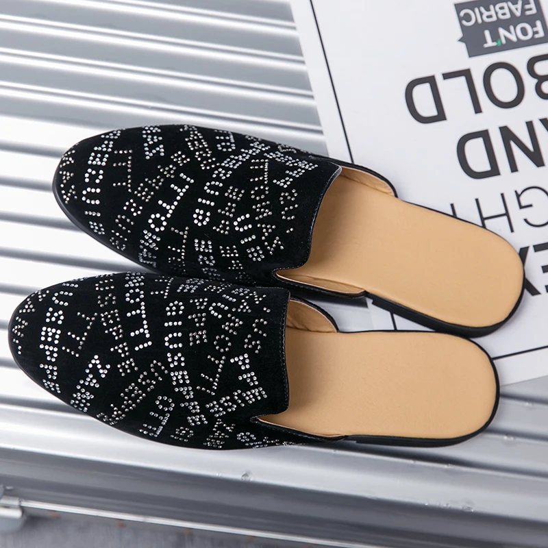 Мужские Нескользящие кроссовки темно-синие легкие шлепанцы с пряжкой дышащие