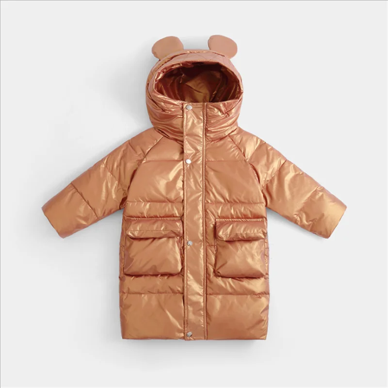 

Autumn Winter Mid-Length New Down Jackets for Boys and Girls, Warm Comfortable Down Jackets Solid Color Tops