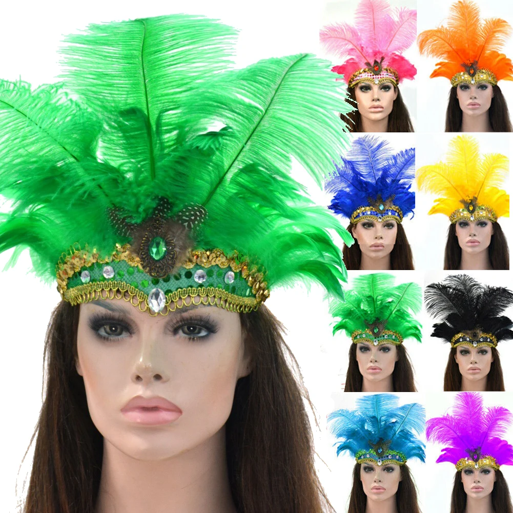 Индийская Хрустальная корона перьевая повязка вечерние праздничные головные