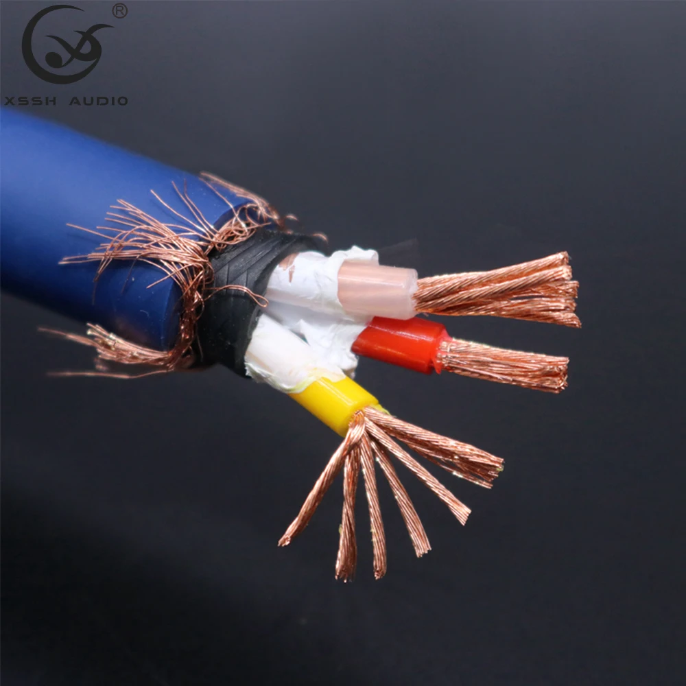 

XSSH audio YIVO HiFi CD player audio amplifier 15mm 3*3mm OFC pure copper Speaker Cable Power Cables Cord Wire