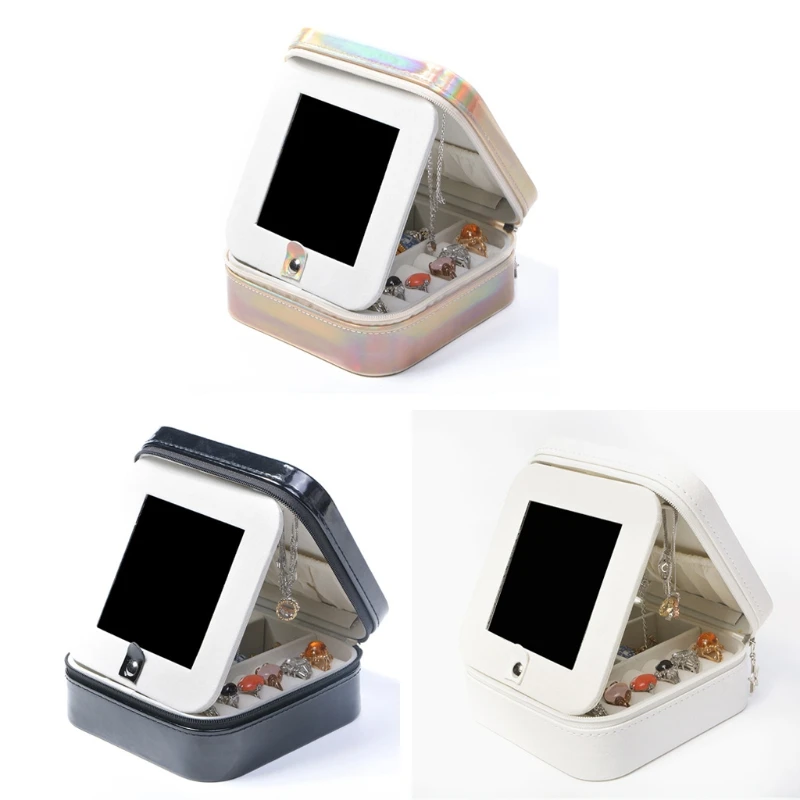 

Mirror Travel Jewelry Organizer Small Jewelry Box Mini Portable Jewelry Case