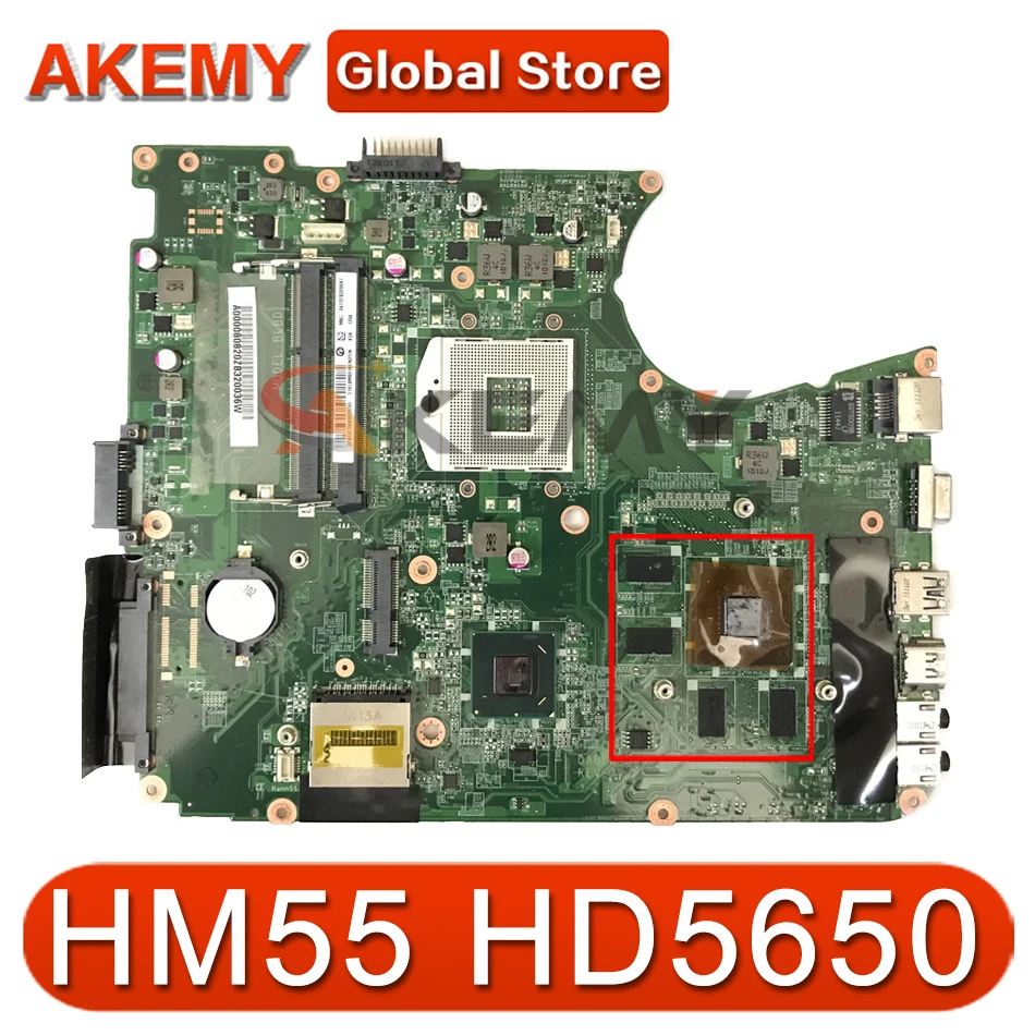 

AKEMY DABL6DMB8F0 A000076400 Mainboard For Toshiba satellite L650 L655 laptop motherboard HM55 DDR3 HD5650 GPU free cpu