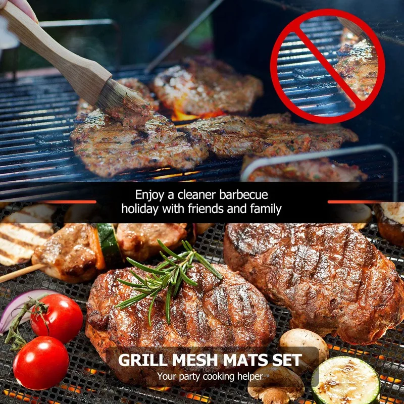 5 шт. гриль сетки коврики барбекю лист вкладыши антипригарные для жарки