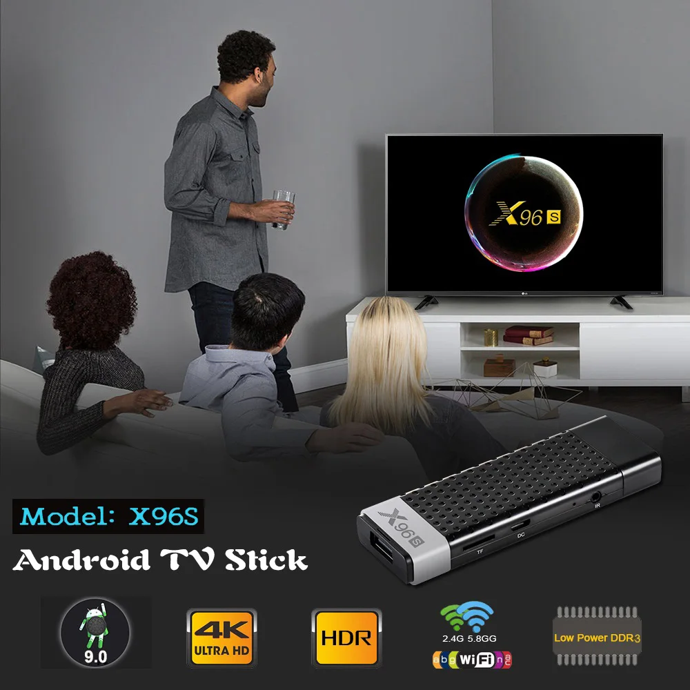X96S ТВ палка Android 9 0 ключ 4 ГБ 32 Amlogic S905Y2 четырехъядерный 2 4G 5 ГГц Wifi BT4.2 1080P H.265 HD 4K 60pfs