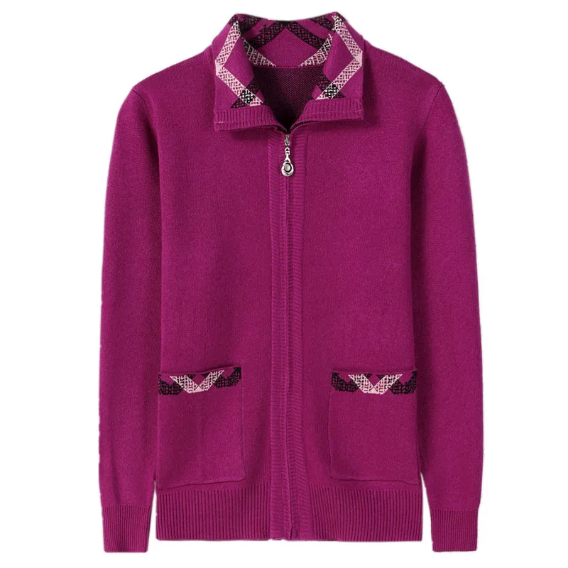 Женский плотный вязаный свитер большого размера 5XL для мам среднего возраста