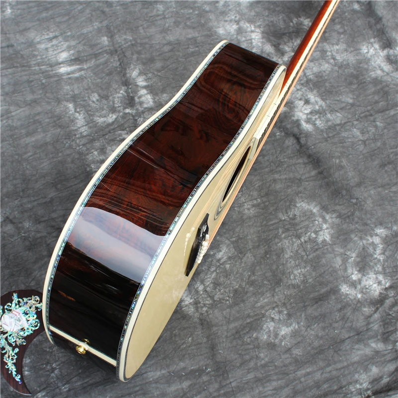 Роскошная Акустическая гитара cocobolo с инкрустацией акустическая ручной работы| |