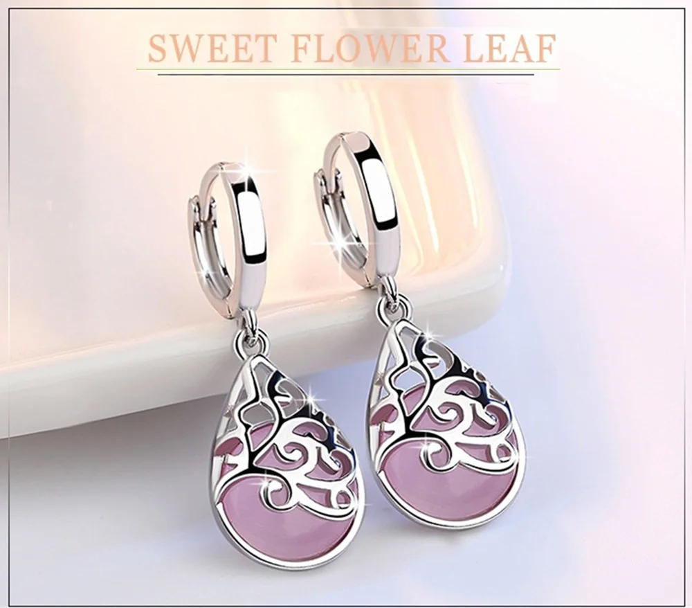 Женские серьги из стерлингового серебра 925 пробы лунный камень опал серьги-капли