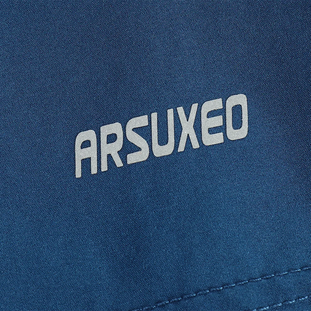 ARSUXEO, мужские шорты для бега, 2 в 1, с удлиненной подкладкой, для активных тренировок, упражнений, пробежек, спортивные шорты, быстросохнущие, B192