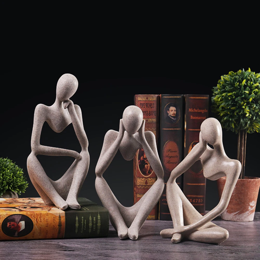 

Статуэтка в европейском стиле с абстрактным песчаником, домашний декор, шкаф для гостиной, скульптура, модель, фигурка, современный дизайн