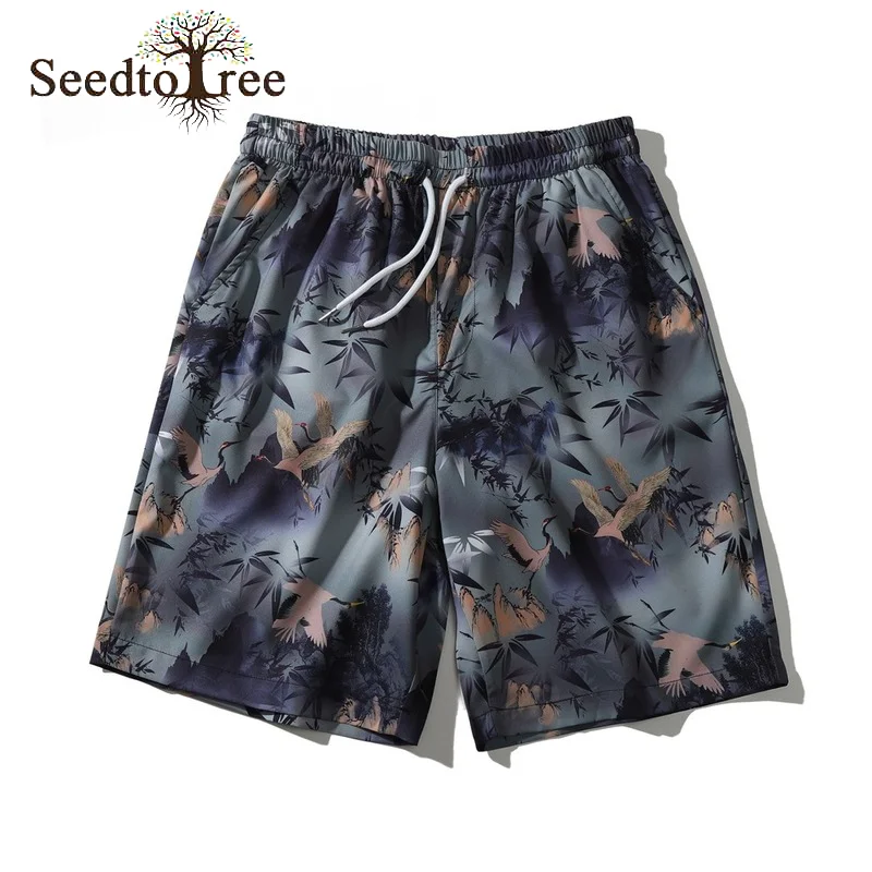 

Summer Men's Shorts Hawaiian Beach Shorts Printed Shorts Couples Board Shorts