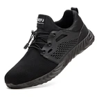 Ботинки мужские сетчатые со стальным носком, дышащие защитные рабочие ботинки, защита от проколов, защитная обувь для улицы