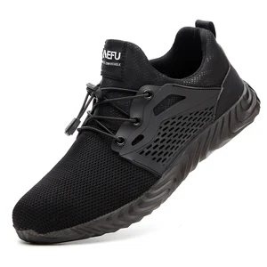 Ботинки мужские сетчатые со стальным носком, дышащие защитные рабочие ботинки, защита от проколов, защитная обувь для улицы