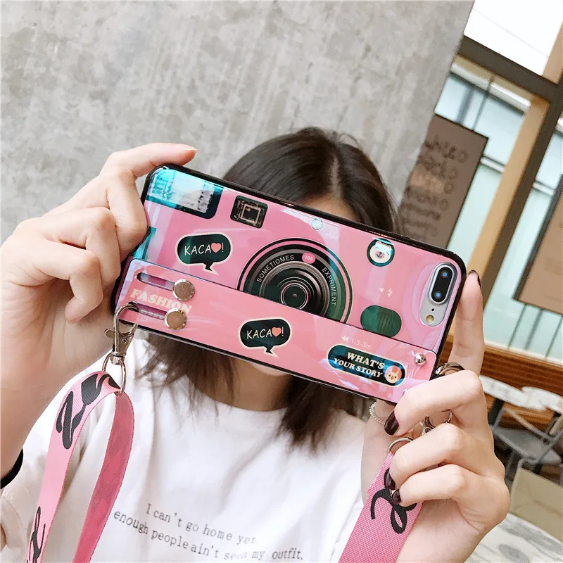 Чехол с плечевым ремнем через плечо для funda iphone 11 Pro 7 8 6 6s Plus розовый чехол камеры xs