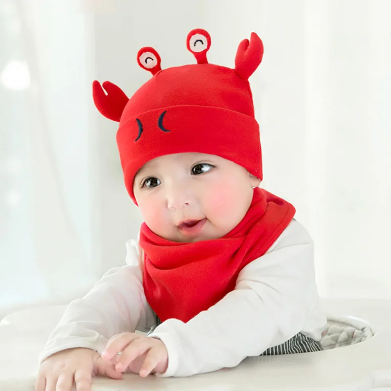 Детский комплект из 2 предметов шапка и шарф Осень зима теплые шапки для