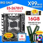 Материнская плата X99, комбинированный процессор  E5 2678 V3, 2 шт., 8 ГБ, 2133 = 16 ГБ, память ECC с 1 ТБ M.2 SSD GTX960, 4 Гб + охладитель