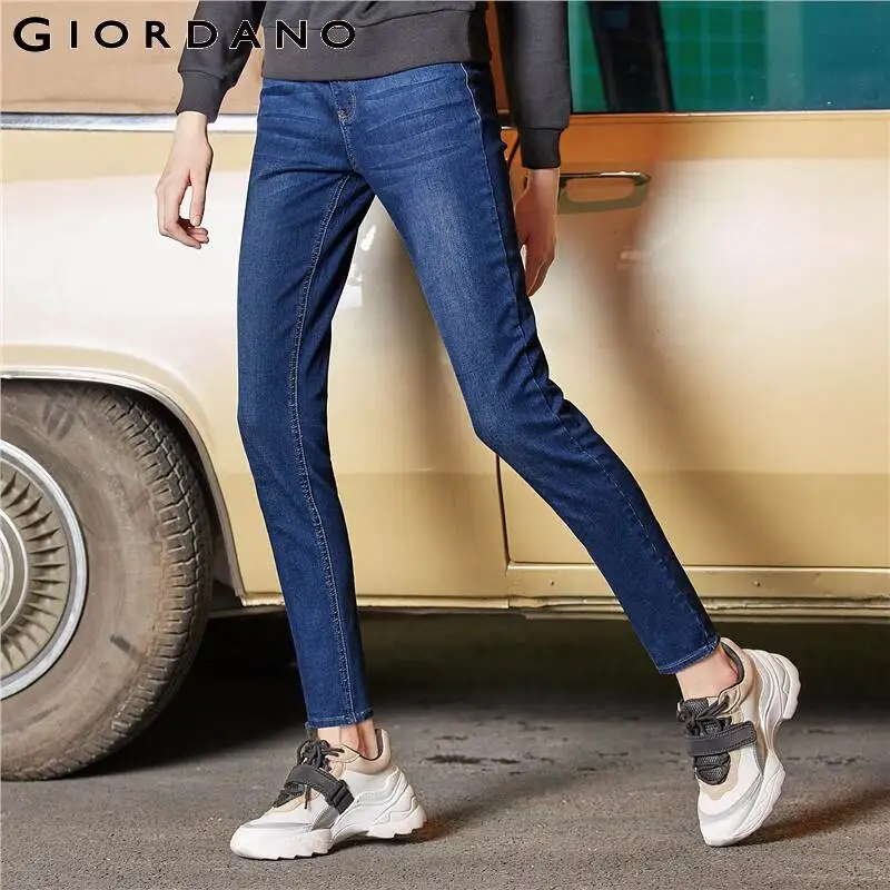 Джинсы Giordano женские джинсовые длиной до щиколотки с усами 05429337|Узкие джинсы| |