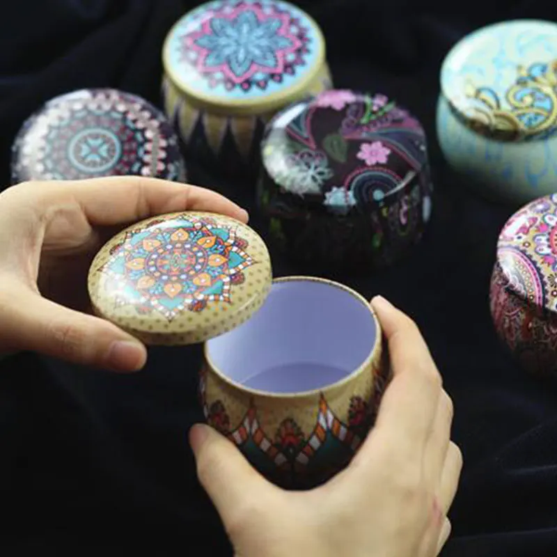 Жестяная коробка для чая Пустые контейнеры жестяная еды банки конфет свечей