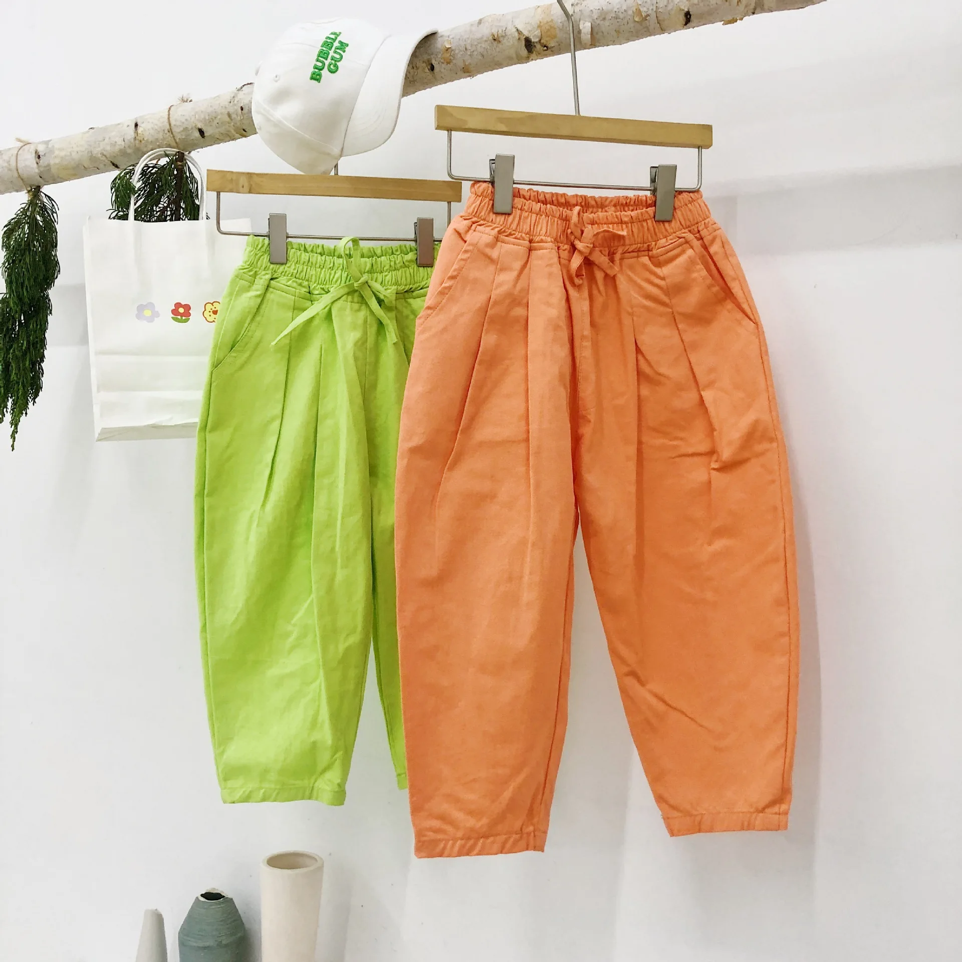 Весенняя мода для девочек радужные репа брюки детские повседневные хлопковые