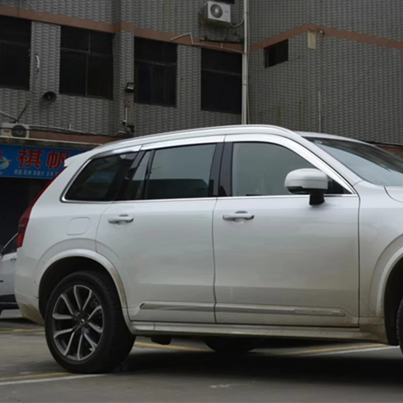 

Use For Volvo Xc90 2015--2020 Year 6 Pcs Windows Visor Body Kit Door Accessories Electroplated Parts Rain Sun Shield
