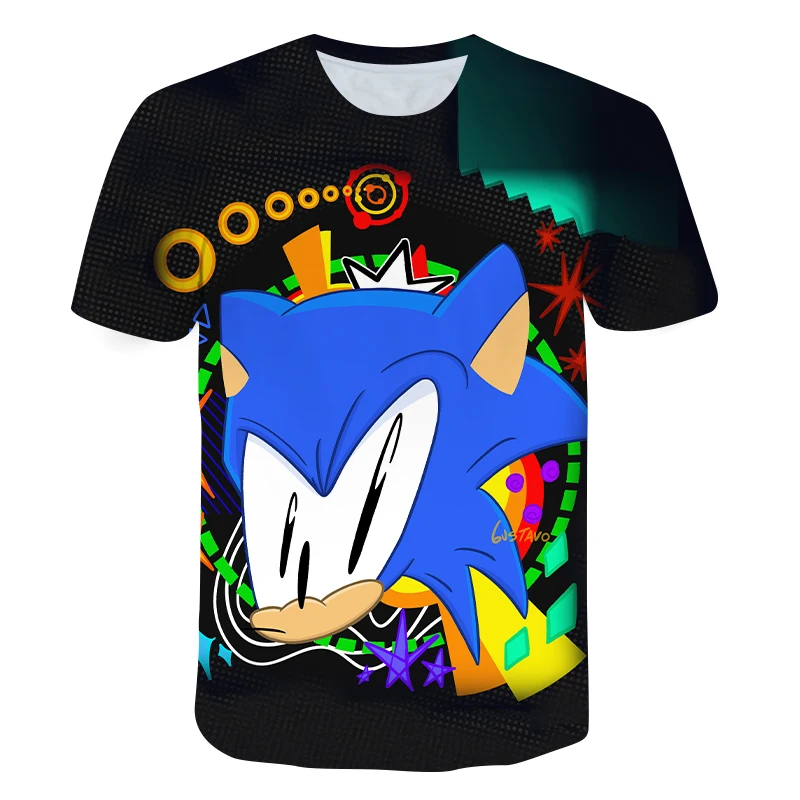 

3D casual boy girl clothes sonic t-shirt printed kids clothes summer t-shirt fashion street cartoon t-shirt kids clothes