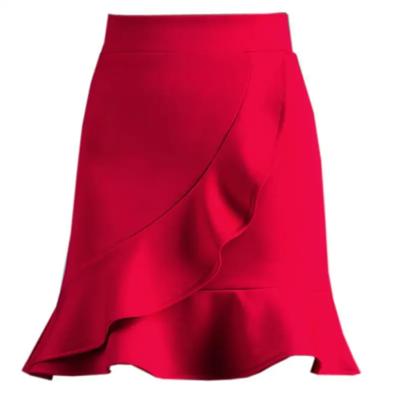

2021 Summer New Arrival High Waist Slimming Simple Red Sexy Stretch Plus Size Casual All-match Women Fishtail Skirt Free Shippin