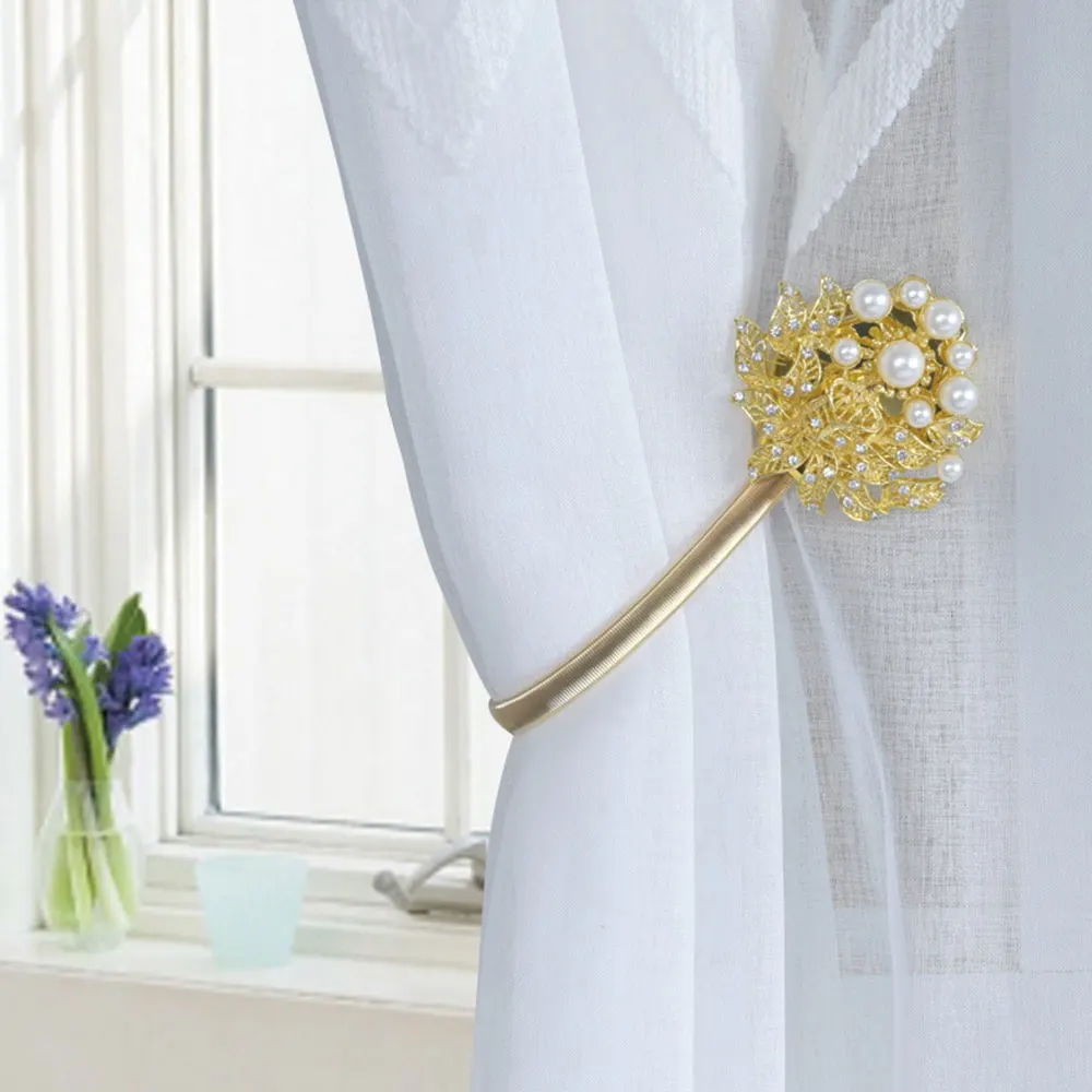 2 шт. магнитные пряжки для штор цветок занавеска держатель без пробивки крепление