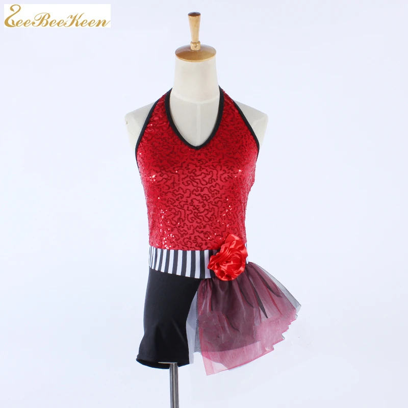 

Детская джазовая современная танцевальная одежда для сцены, танцевальная одежда для выступлений, Женская крутая Спортивная одежда для взрослых, костюмы с блестками, джазовые танцевальные костюмы