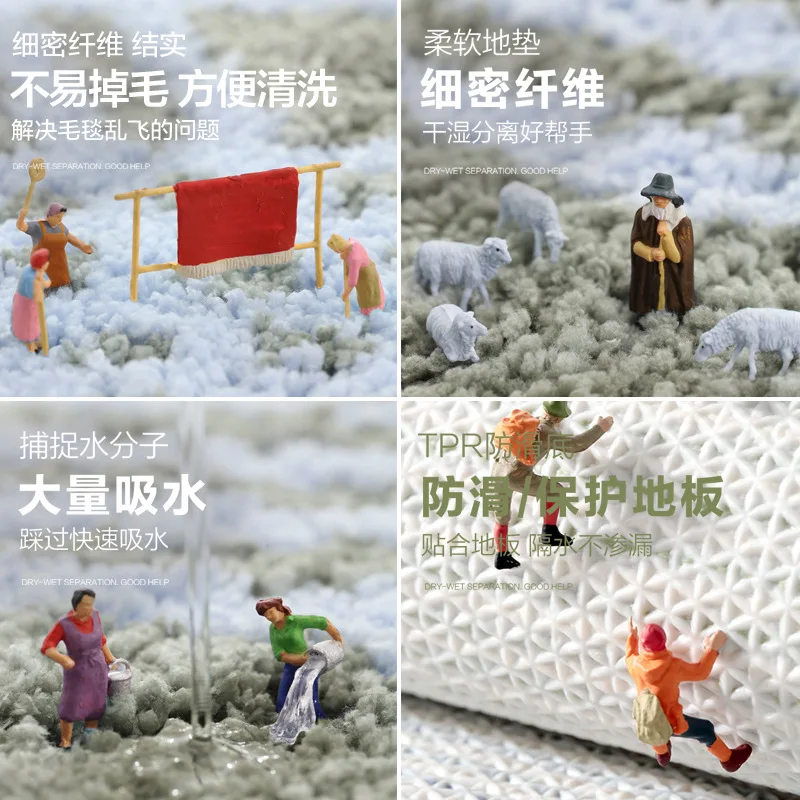 

Oil-proof Kitchen Mat Cheaper Anti-slip Modern Area Rugs Leaf Printed Living Room Balcony Bathroom Carpet Doormat Hallway Mat