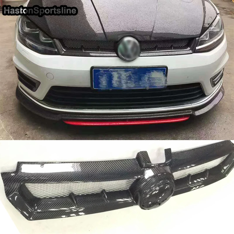MK7 ASPEC стиль углеродное волокно Передняя решетка гриль для Volkswagen Golf 7 mk 2014