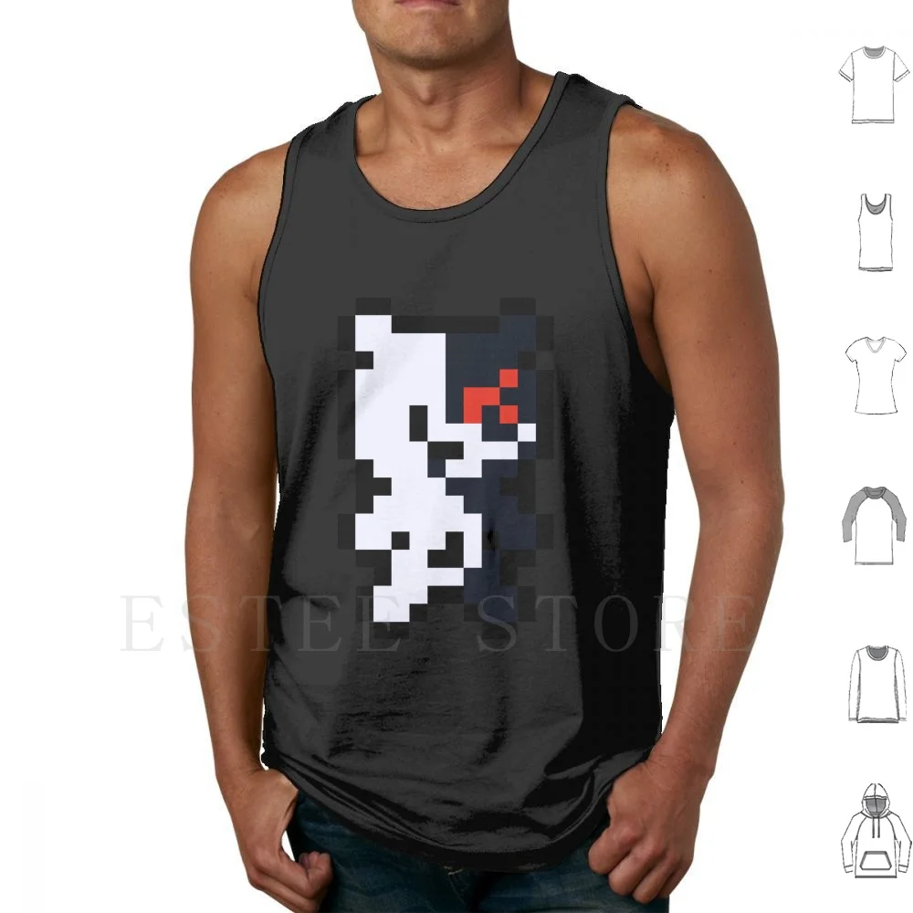 

Pixel Monokuma Tank Tops Vest Danganronpa Dangan Ronpa Monokuma Vita Pc Sprite Pixel Pixel Art 8bit Nes Gaming